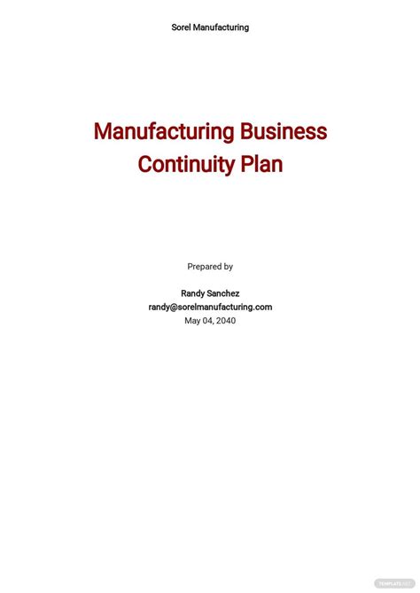 Manufacturing Business Plan Template - Google Docs, Word, Apple Pages ...