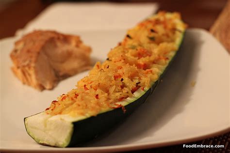 Leftover Idea: Rice Stuffed Zucchini | Food Embrace