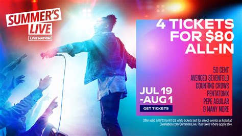 Live Nation’s Summer’s Live: Get 4 tickets For Upcoming Concerts For $80