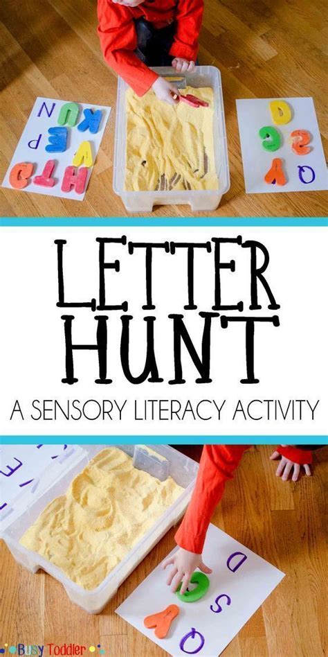 Letter Hunt for Early Literacy: A sensory literacy activity for toddlers and preschoolers ...