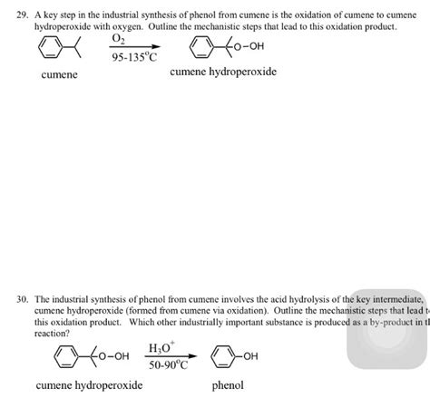 Solved A key step in the industrial synthesis of phenol from | Chegg.com