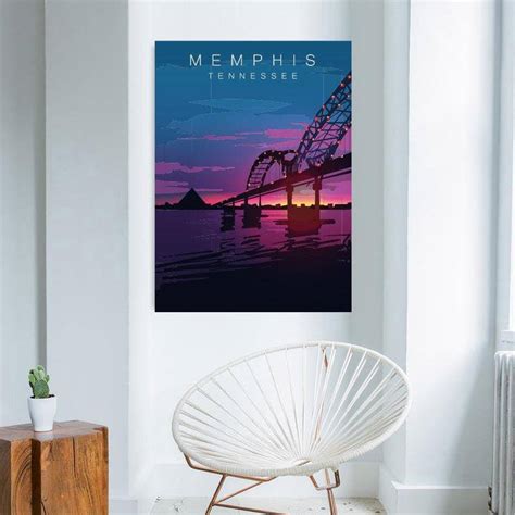 Memphis Poster, Tennessee Posters, Vintage Travel Poster, Travel Art, Retro Colors Poster ...