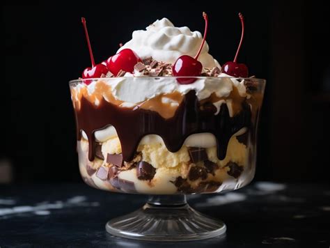 Premium AI Image | The Intriguing Insight of an Ice Cream Sundae