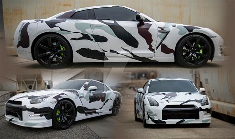 Nissan GTR Full body Wrap - Snow Camo by slcwraptor on DeviantArt