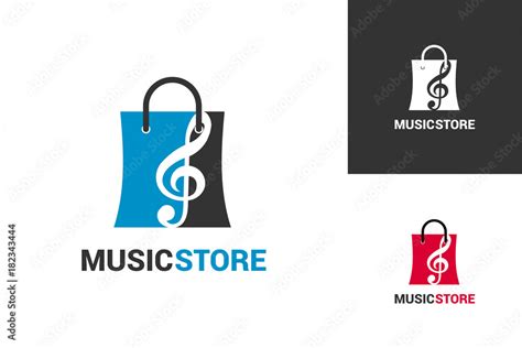 Music Store Logo Template Design Stock Vector | Adobe Stock