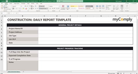 Construction Daily Report Template: Reporting Made Easy - myComply