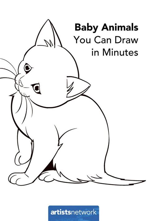 Perfect for Beginners: How to Draw Easy Animals | Kitten drawing, Easy ...