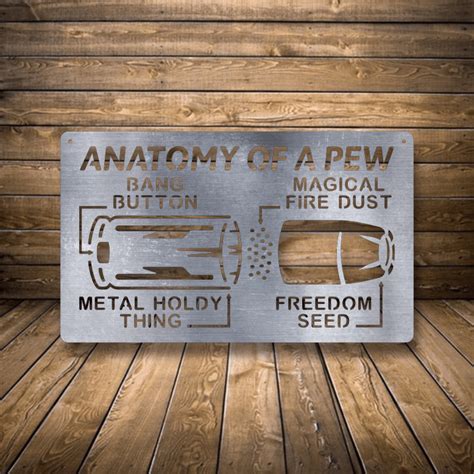 Gun Lover Sign, Anatomy of a Pew Wall Sign, Metal Wall Art