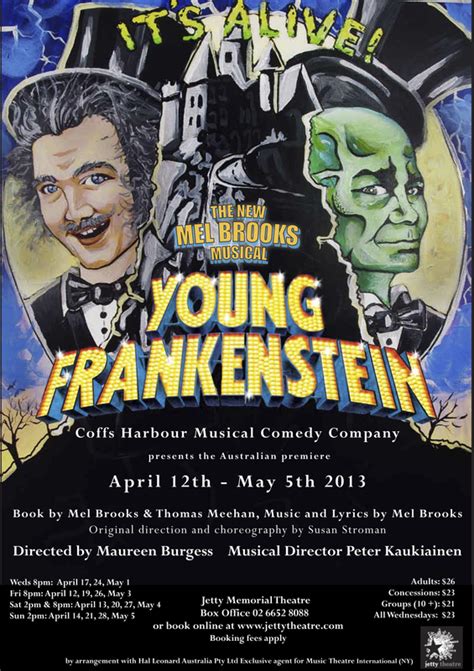 Young Frankenstein poster - Coffs Harbour Musical Comedy Company