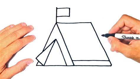 How to draw a Tent Step by Step | Tent Drawing Lesson