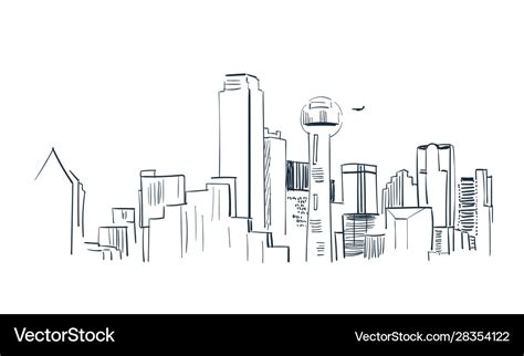 Dallas Skyline Drawing