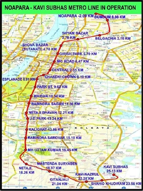 Kolkata Metro Route Map Timings, Lines, Facts & Stations