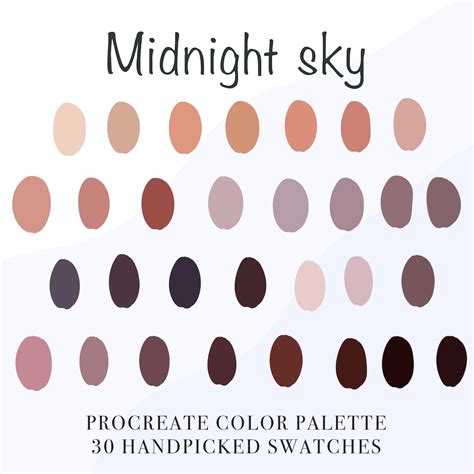 Procreate color palette midnight sky | Etsy