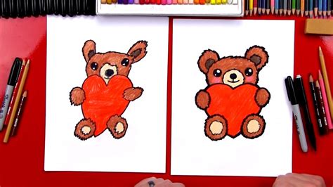 Cute Love Super Cute Cute Teddy Bear Drawing With Heart - Foto Kolekcija