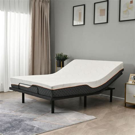 Head and Foot Control Multifunctional Queen Full Size Electric Adjustable Bed with Mattress ...