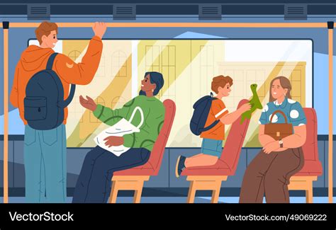 Bus with passenger cartoon Royalty Free Vector Image