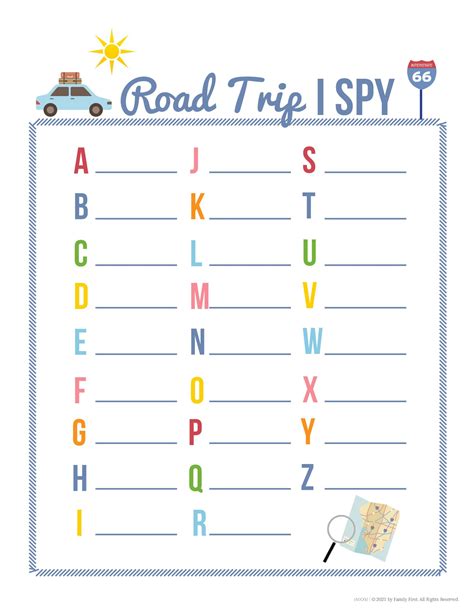 Road Trip Games Free Printable - Printable Templates Free