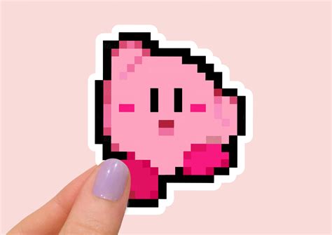 Kirby Sticker Pixel Kirby Sticker Kirby Vinyl Sticker - Etsy