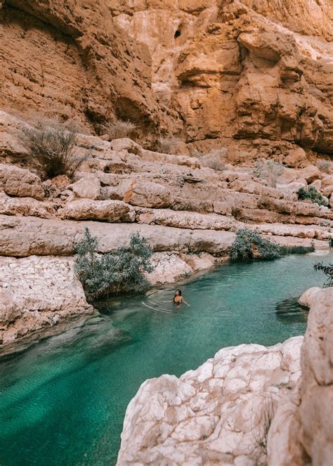 Just out of Muscat, Wadi Shab (Or Wadi Ash Shab) is a stunning gorge hike with crystal-clear ...