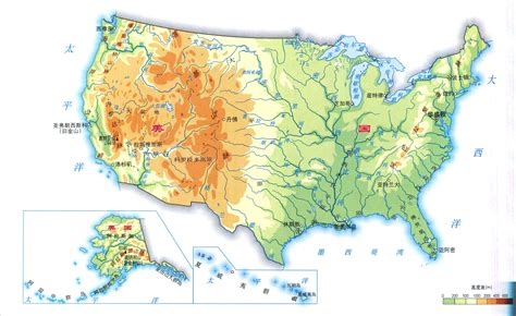 高清美国地形图_世界地图_初高中地理网