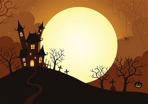 Scary Halloween Scene Silhouettes Illustrations, Royalty-Free Vector Graphics & Clip Art - iStock