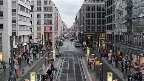 BERLIN, GERMANY - SEPTEMBER 16 2013: Trams And Traffic On Friedrichstrasse. The Street Is The ...