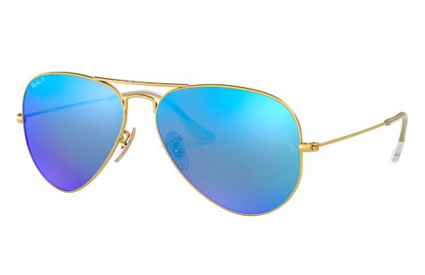 Aviator Flash Lenses Sunglasses in Gold and Blue - RB3025 | Ray-Ban® US