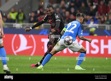 Milan, Italy. 12th Apr, 2023. Rafael Leao of AC Milan during the UEFA ...