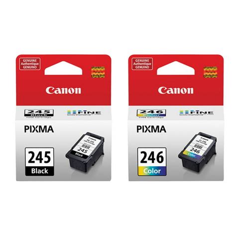 Genuine Canon PG-245 Black Ink Cartridge + Canon CL-246 Color Ink ...