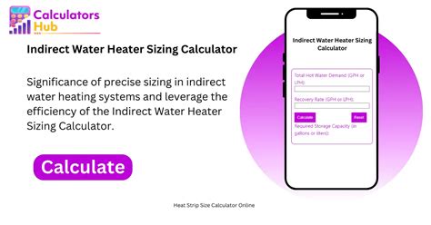 Indirect Water Heater Sizing Calculator Online