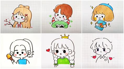 Hướng dẫn vẽ sticker người cute Bằng màu nước và bút marker