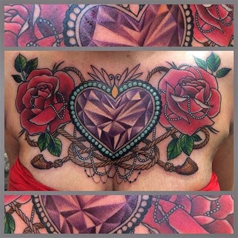 Amethyst Crystal Heart Tattoo by Cavel Lucci @CavellucciTattoo #Cavelluccitattoo #Crystal # ...