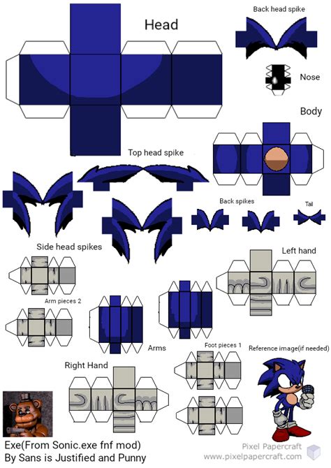 Pixel Papercraft - Exe (Fnf Vs Sonic.Exe Mod)