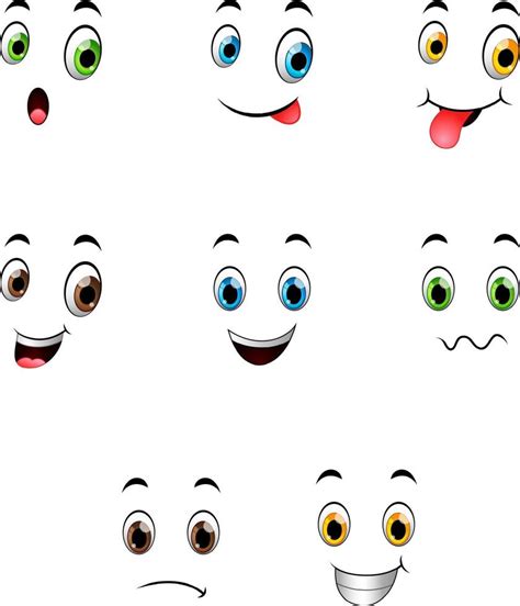 Set of different cute emoticons 12848993 Vector Art at Vecteezy