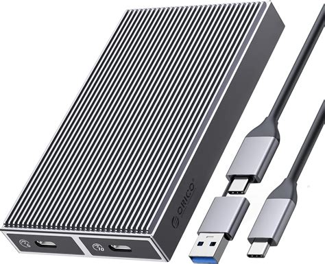 ORICO Dual M.2 NVMe SSD Enclosure, USB C to M2 Adapter for M Key PCIe ...