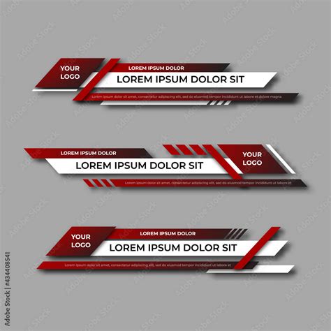 Modern geometric lower third banner template design. Colorful lower thirds set template vector ...