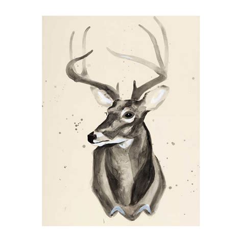 Watercolor Deer Head III - Giant Art - Touch of Modern