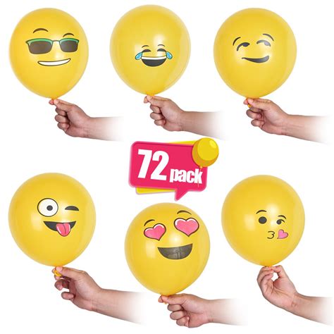 Emoji Party Balloons 12 Inch - 72 Pack - BelleChic