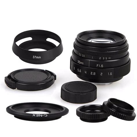 35mm F1.6 CCTV Lens C Mount Camera Lens +Lens Hood kit For Sony A6500 A6300 A5100 A6100 A6000 ...