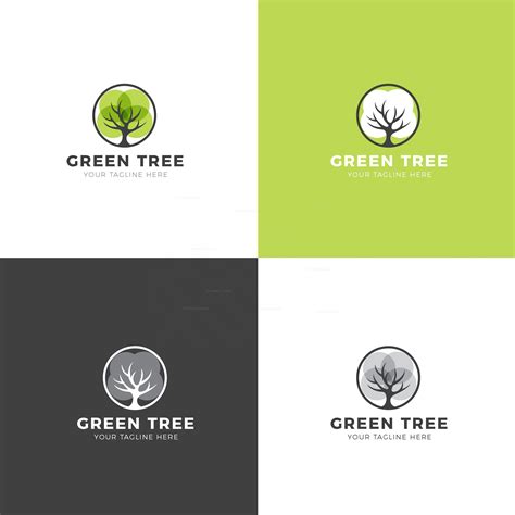 Green Tree Professional Logo Design Template - Graphic Templates