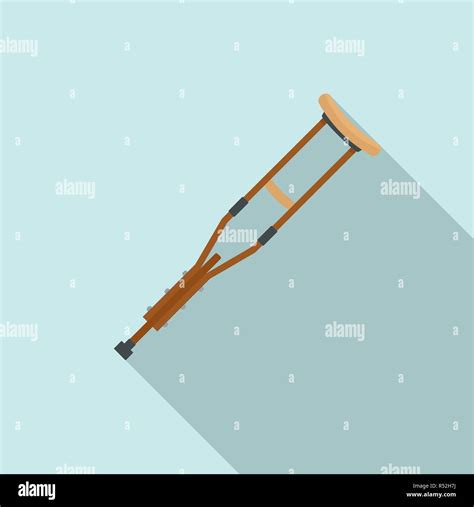 Wood crutch icon. Flat illustration of wood crutch vector icon for web design Stock Vector Image ...