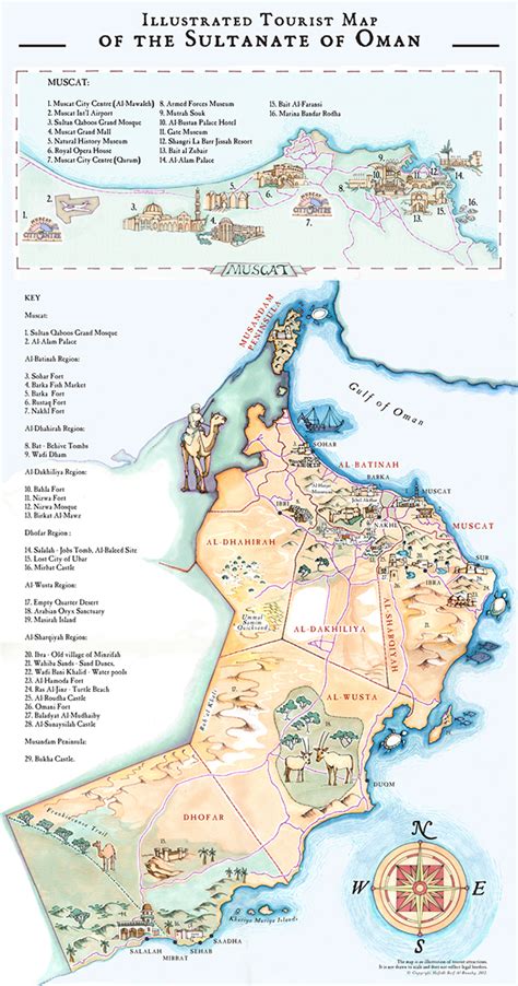 Illustrated Tourist Map of the Sultanate of Oman :: Behance