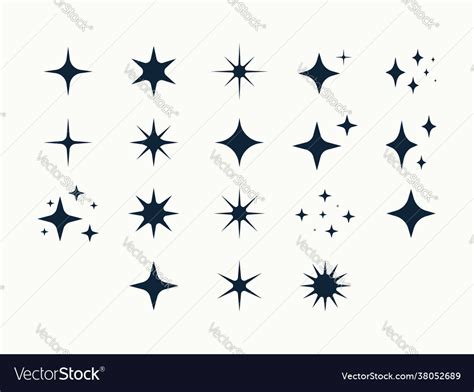 Star shapes shine signs and clip art Royalty Free Vector