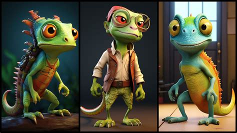 ArtStation - 300 Cartoon Chameleon Characters - 4K Reference Image Pack - Vol 25 | Artworks