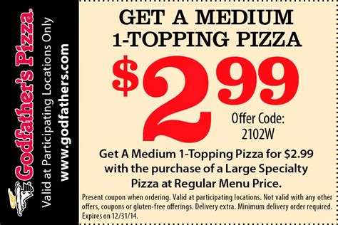 Godfather's Pizza Coupons | Printable and Online - Pizza Coupons Code 2022