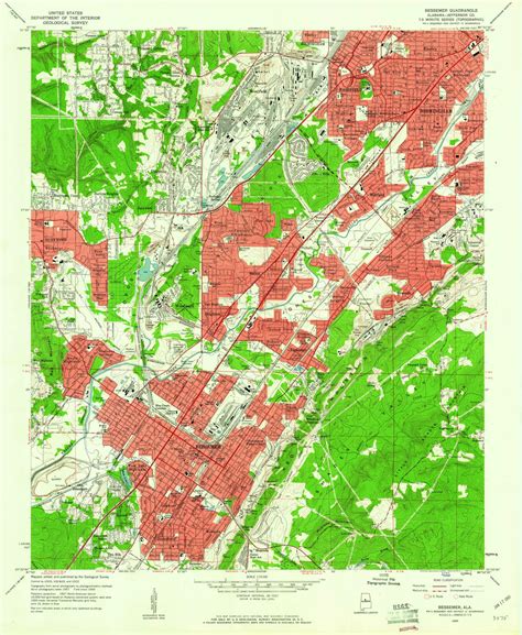 Bessemer, Alabama 1959 (1960) USGS Old Topo Map Reprint 7x7 AL Quad ...