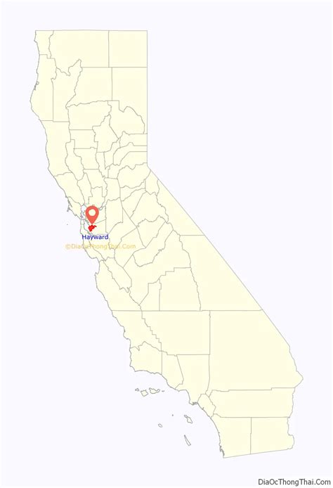 Map of Hayward city, California - Thong Thai Real