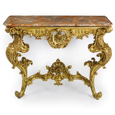 An Italian Rococo style carved giltwood console table 19th century ...