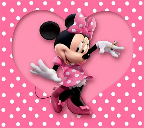 HD wallpaper: Minnie Mouse illustration, heart, pink, cartoon, disney, polka dots | Wallpaper Flare