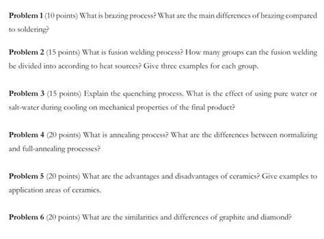 Solved Problem 1 (10 points) What is brazing process? What | Chegg.com